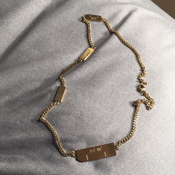 A Cold Wall ACW Gold Logo Tab Chain Necklace - Picture 2 of 2